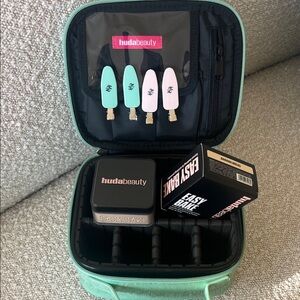 Huda Beauty Banana Bread Powder + Makeup Organizers